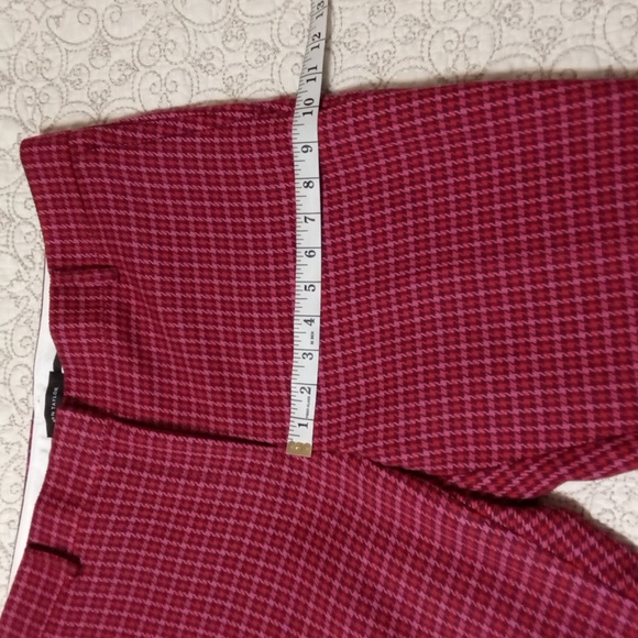 NWT! Ann Taylor Sophia Pants In Pink Houndstooth - Picture 8 of 10